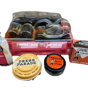 Kit d'entretien des chaussures sans fil Empire Deluxe vintage set polisseuse électrique-